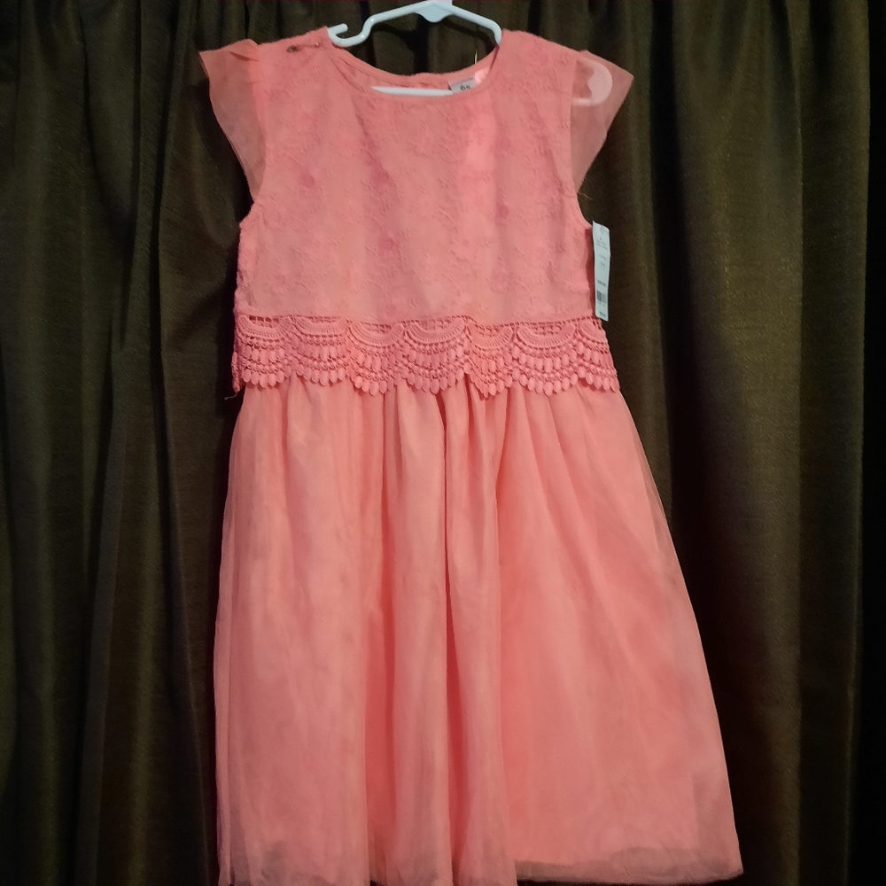 Girls Size 6X Carter Coral color Lace Dress